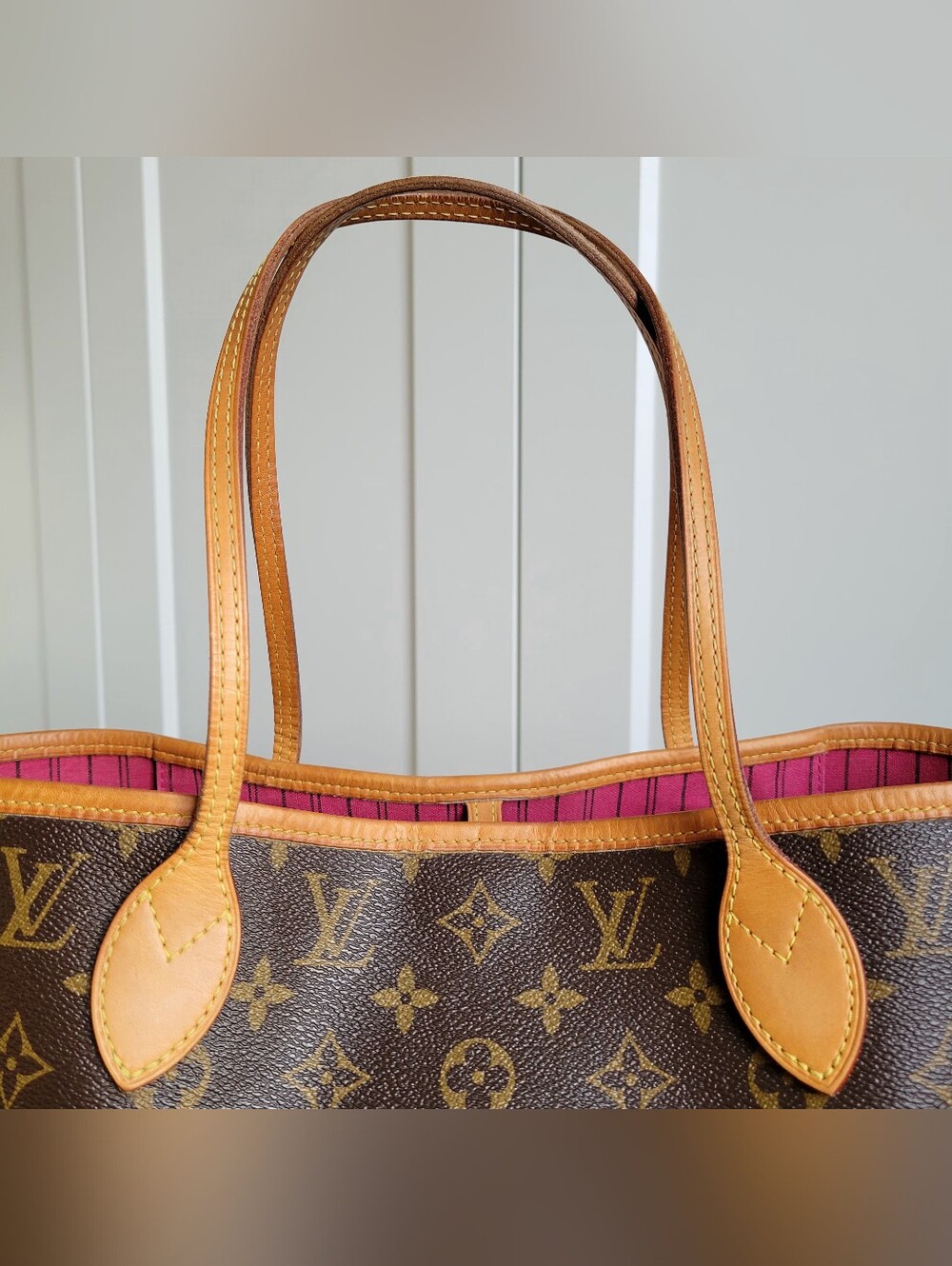 Louis Vuitton Neverfull MM Monogram "PEONY Hot Pink Interior" Tote Bag - Picture 6 of 17